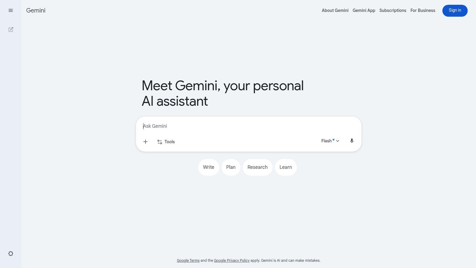 Google Gemini (Google AI plans)